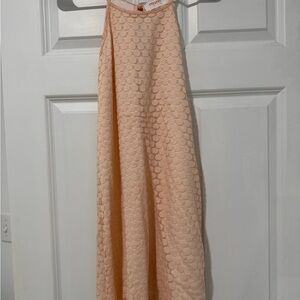 Renee C. Soft Peach Lace Halter Maxi Dress